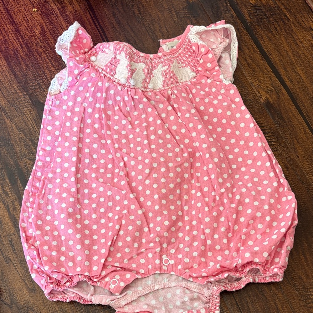 Pink Polka Dot Baby Romper
